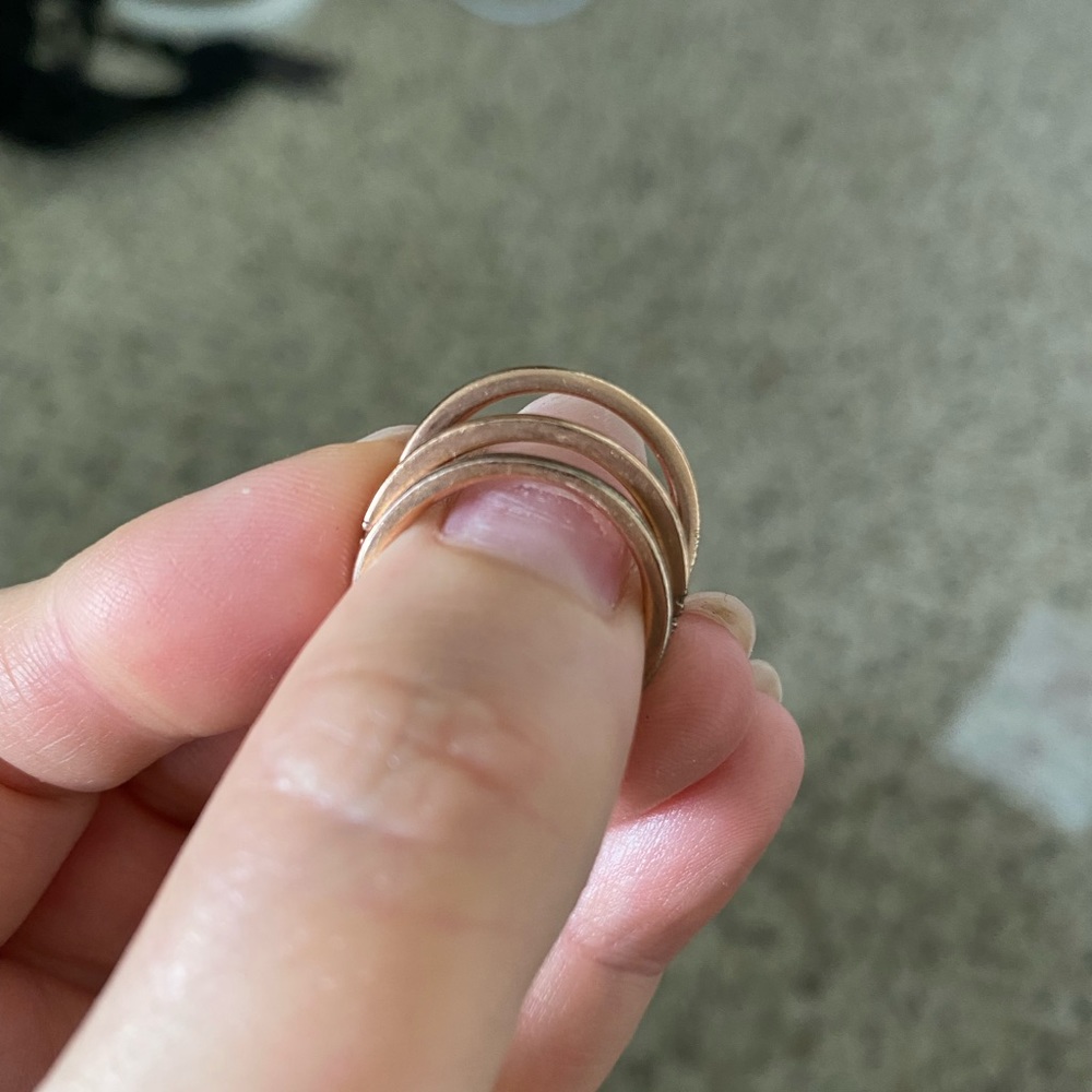 3 PANDORA ROSE GOLD WISHBONE RINGS - Picture 6 of 6